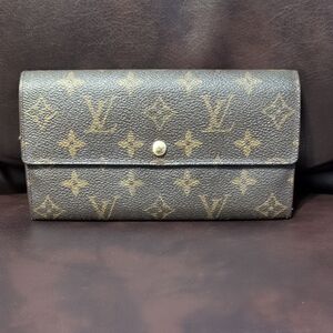 Louis Vuitton Black and Gold Monogram Wallet